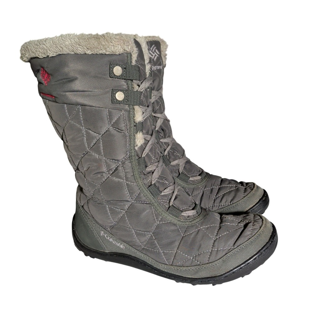Columbia Minx Mid II Boots Womens Size 7.5 Omni Heat Gray Packable Faux Fur